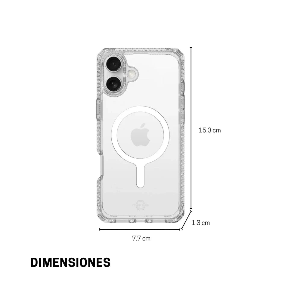 Case ItSkins Hybrid R Clear con MagSafe para iPhone 16 - Transparente