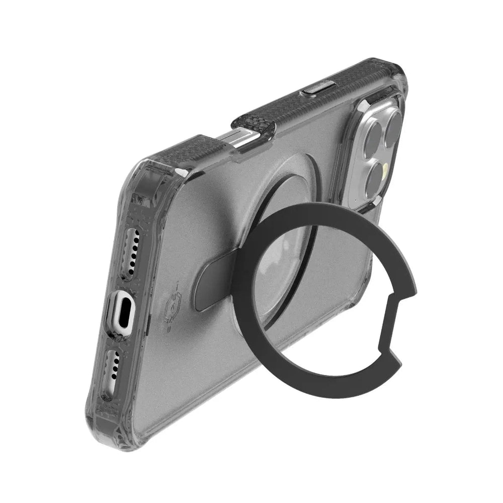 Case ItSkins Hybrid R Vapor Stand con MagSafe para iPhone 16 Pro Max - Negro