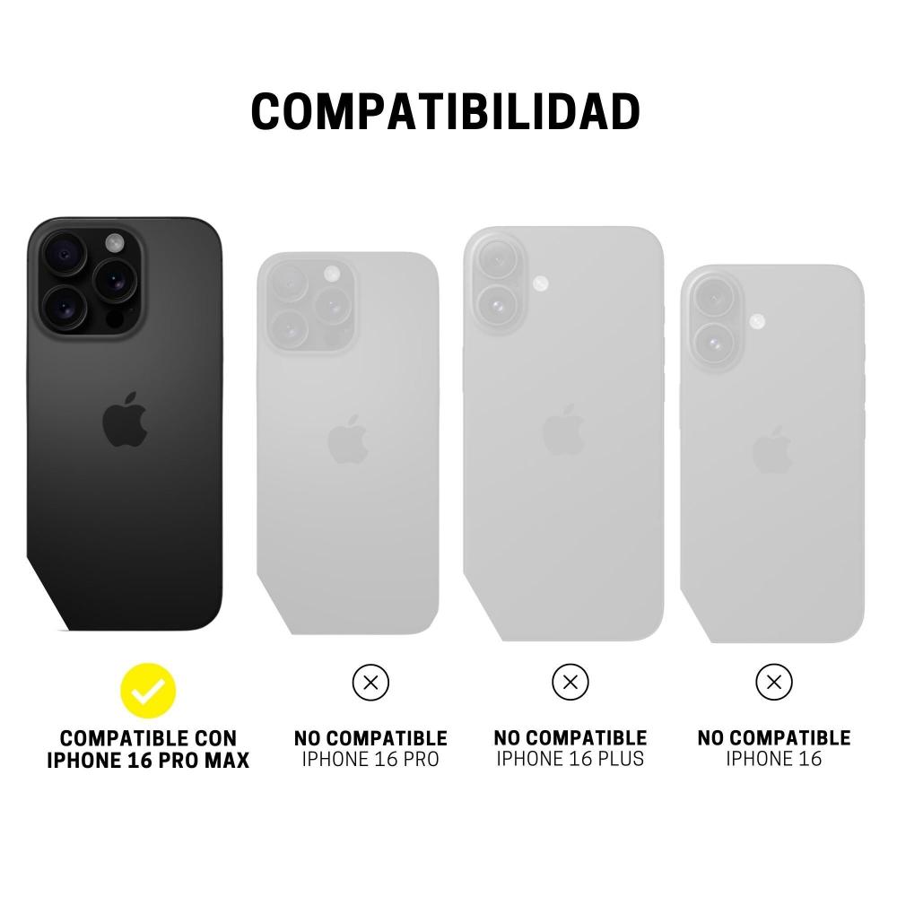 Case ItSkins Supreme R Clear con MagSafe para iPhone 16 Pro Max - Negro