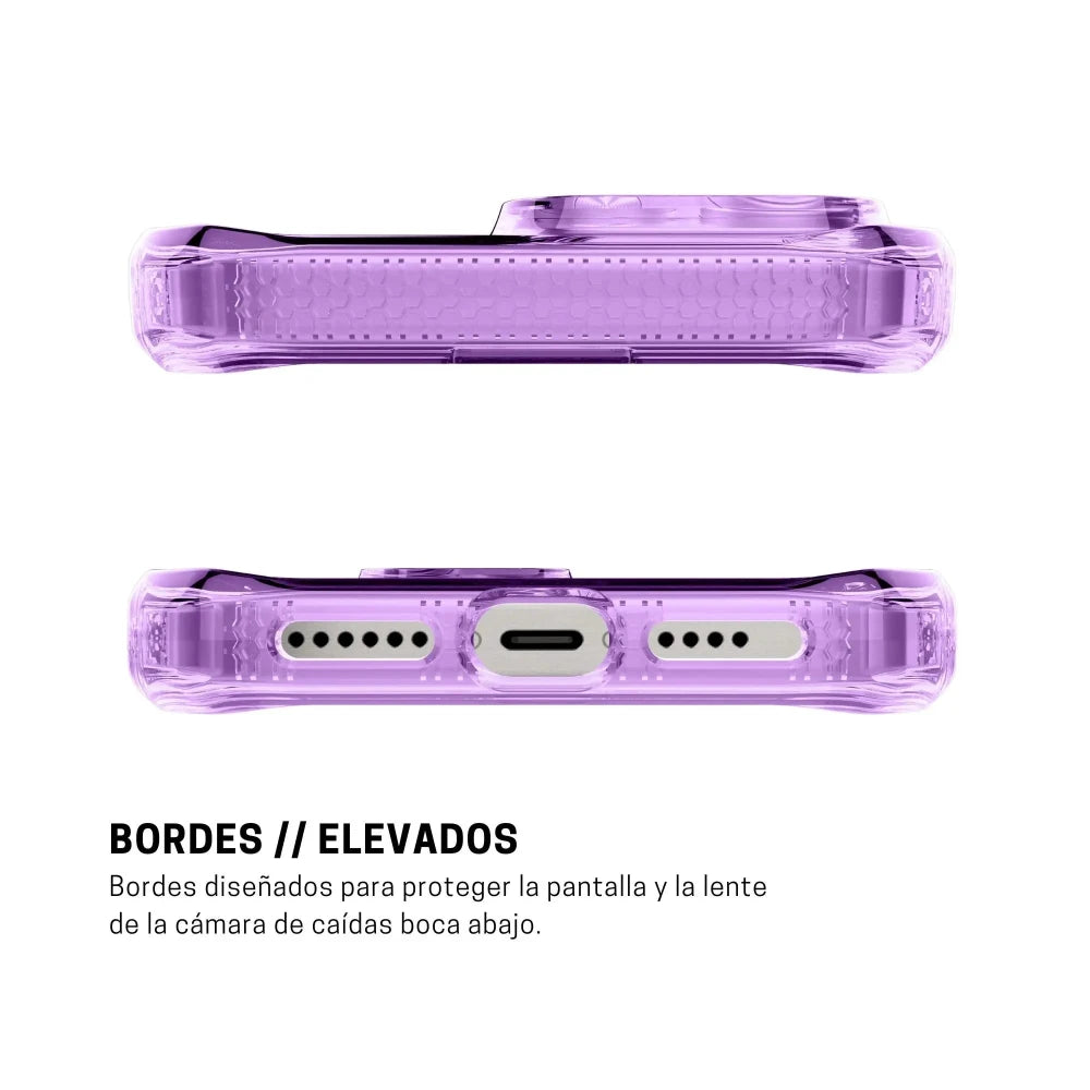 Case ItSkins Hybrid R Vapor con MagSafe para iPhone 16 Pro - Morado