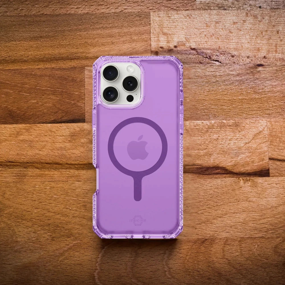 Case ItSkins Hybrid R Vapor con MagSafe para iPhone 16 Pro - Morado