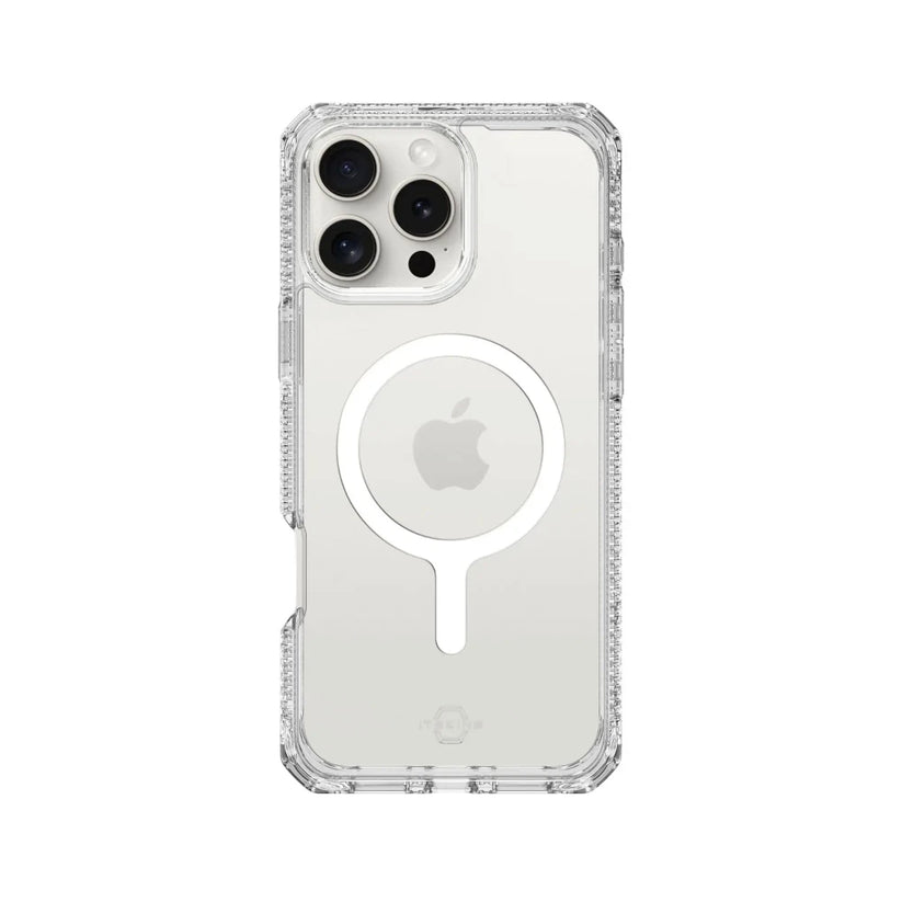 Case ItSkins Hybrid R Clear con MagSafe para iPhone 16 Pro - Transparente