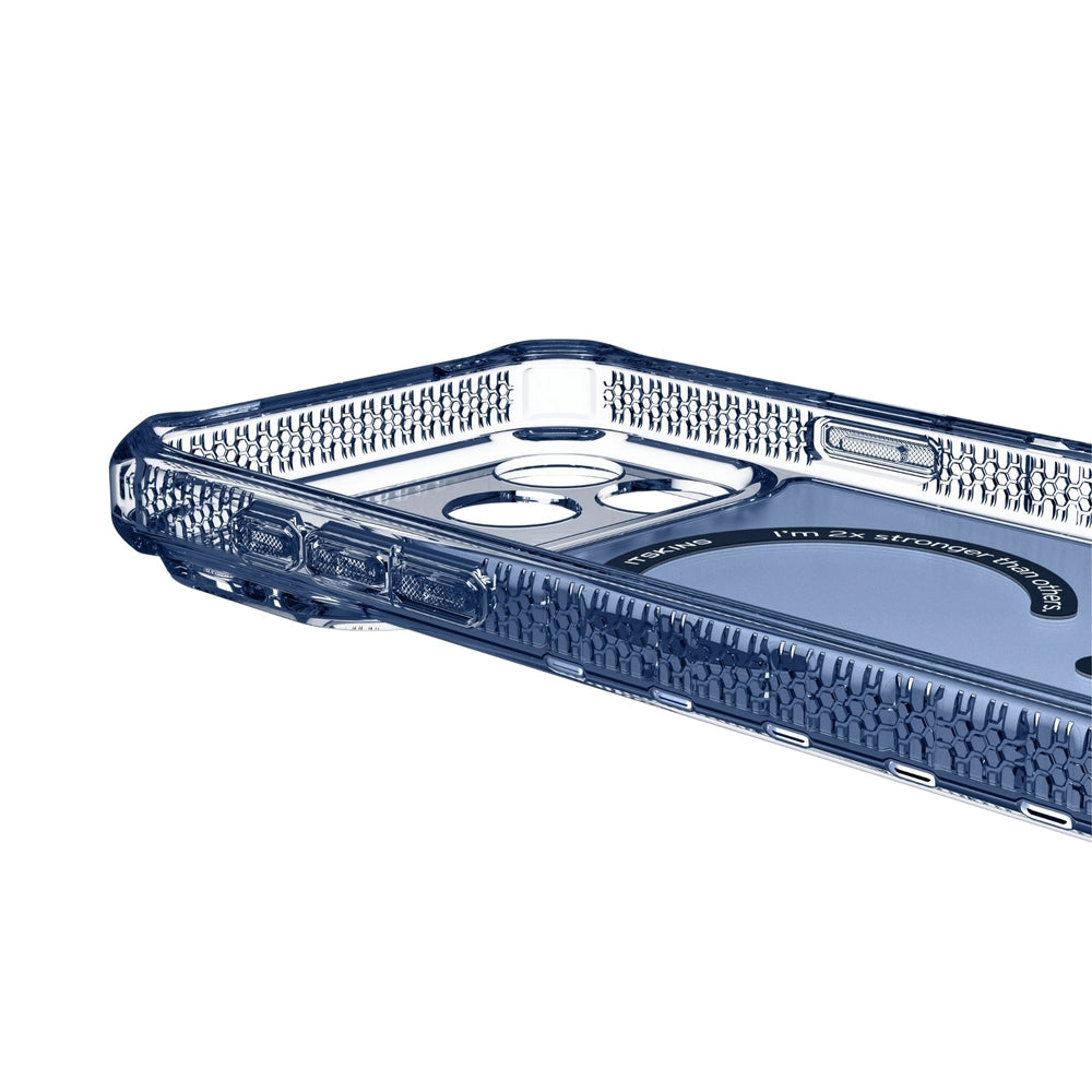 Case ItSkins Hybrid R Vapor con MagSafe para iPhone 17 Pro Max - Azul Marino