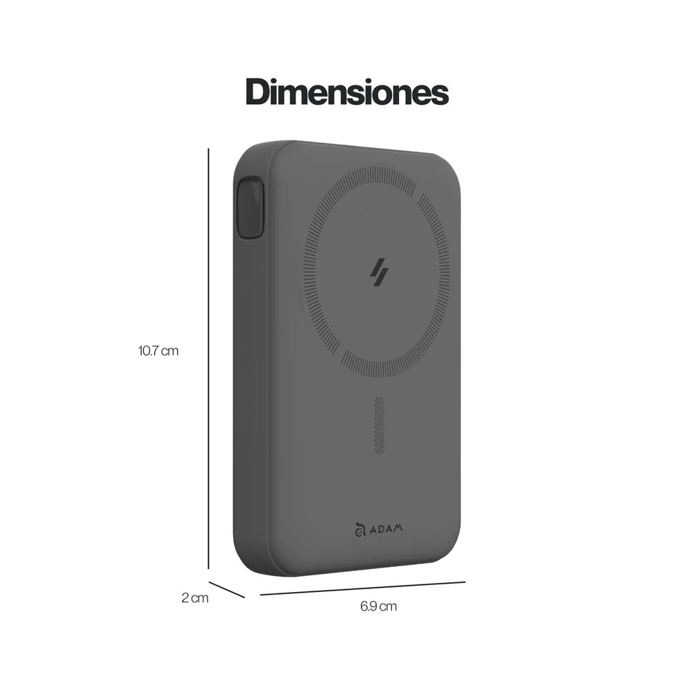Batería portátil Adam Elements VIONTA C2 Pro, 8 en 1 de 10,000mAh - Gris