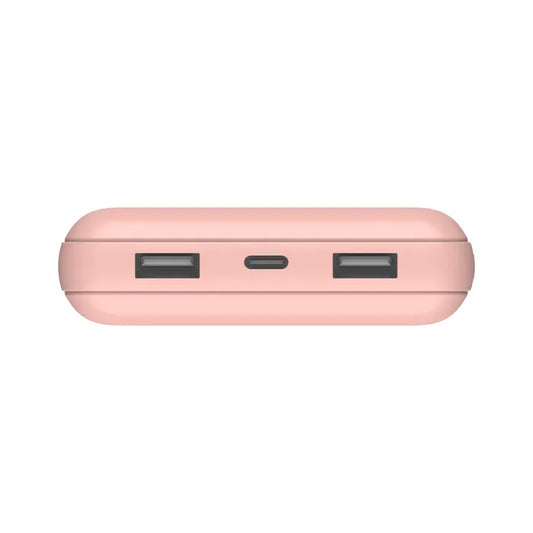 Bateria Externa Belkin 20K Puertos USB-A y USB-C 15W - Rosado