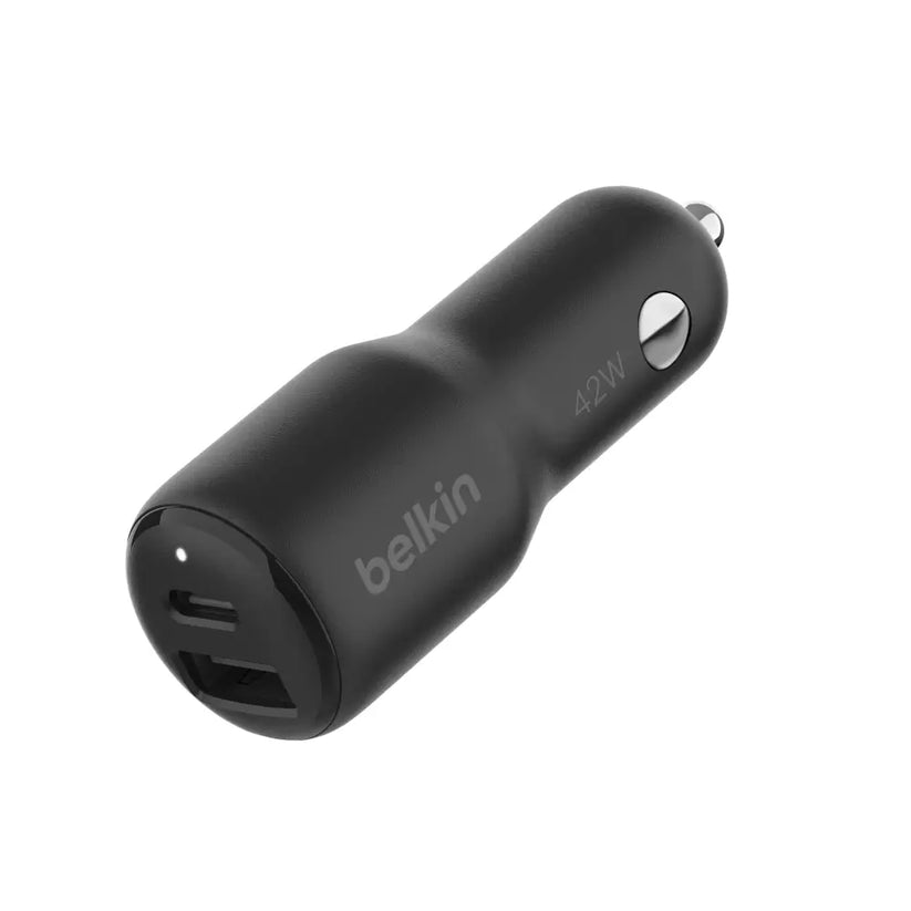 Cargador Carro Belkin Dual 42W USB-A + USB-C - Negro