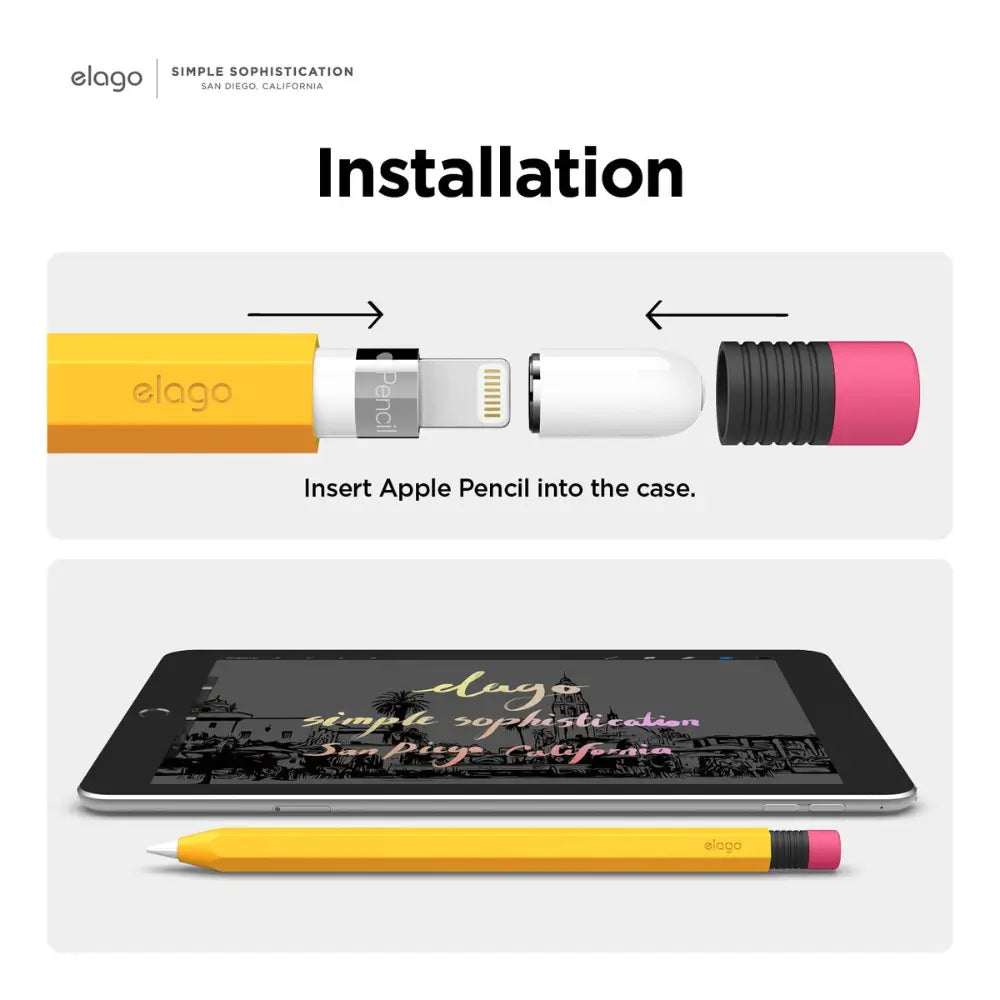 Estuche ELAGO para Apple pencil 1 - Amarillo