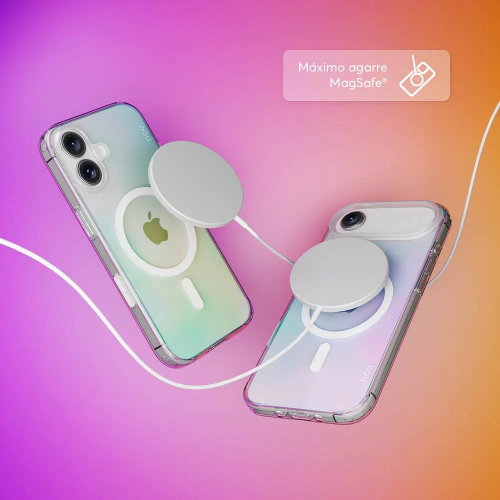 Case NCO SafeCase Clear con MagSafe para iPhone 17 Air - Arcoiris