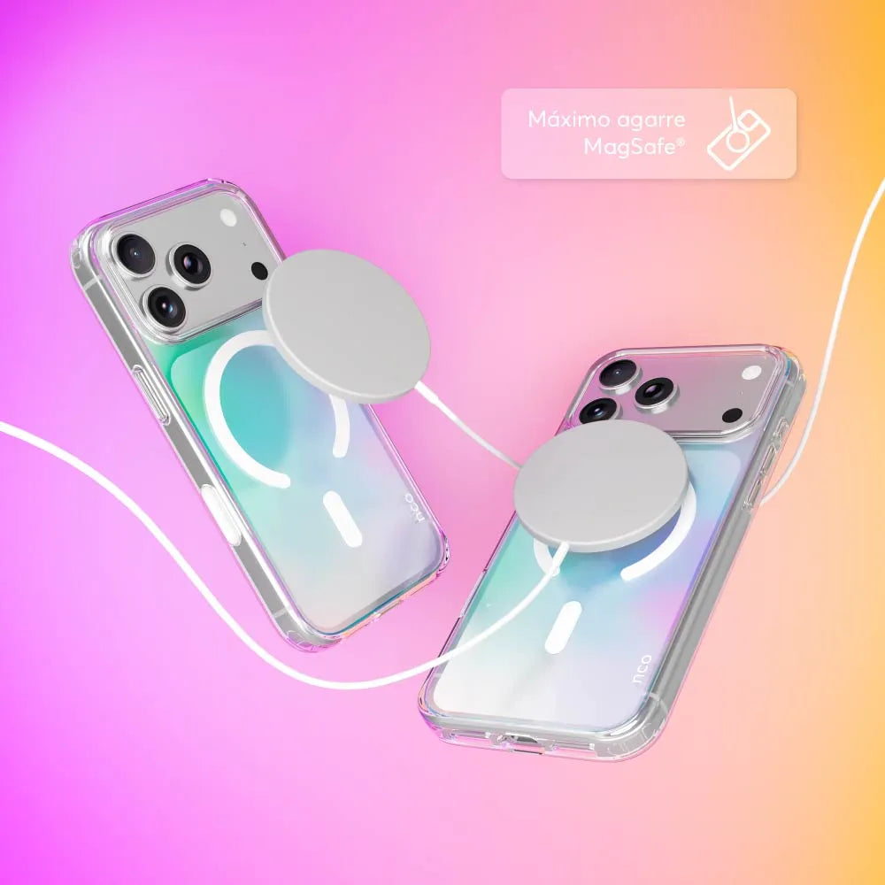 Case NCO SafeCase Clear con MagSafe para iPhone 17 Pro - Arcoiris