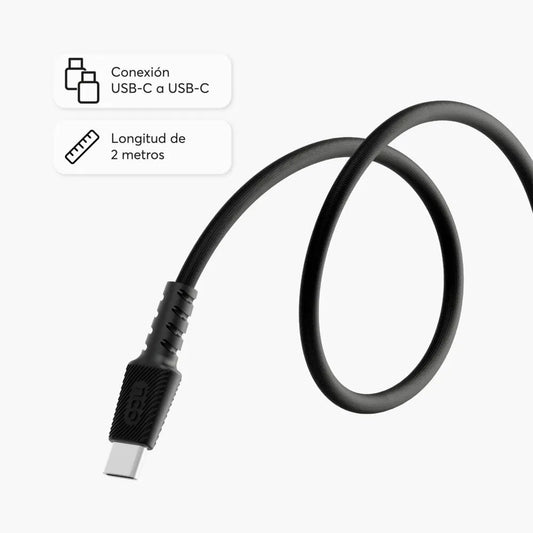 Cable Magnetico NCO PowerForce 2m USB-C a USB-C - Negro