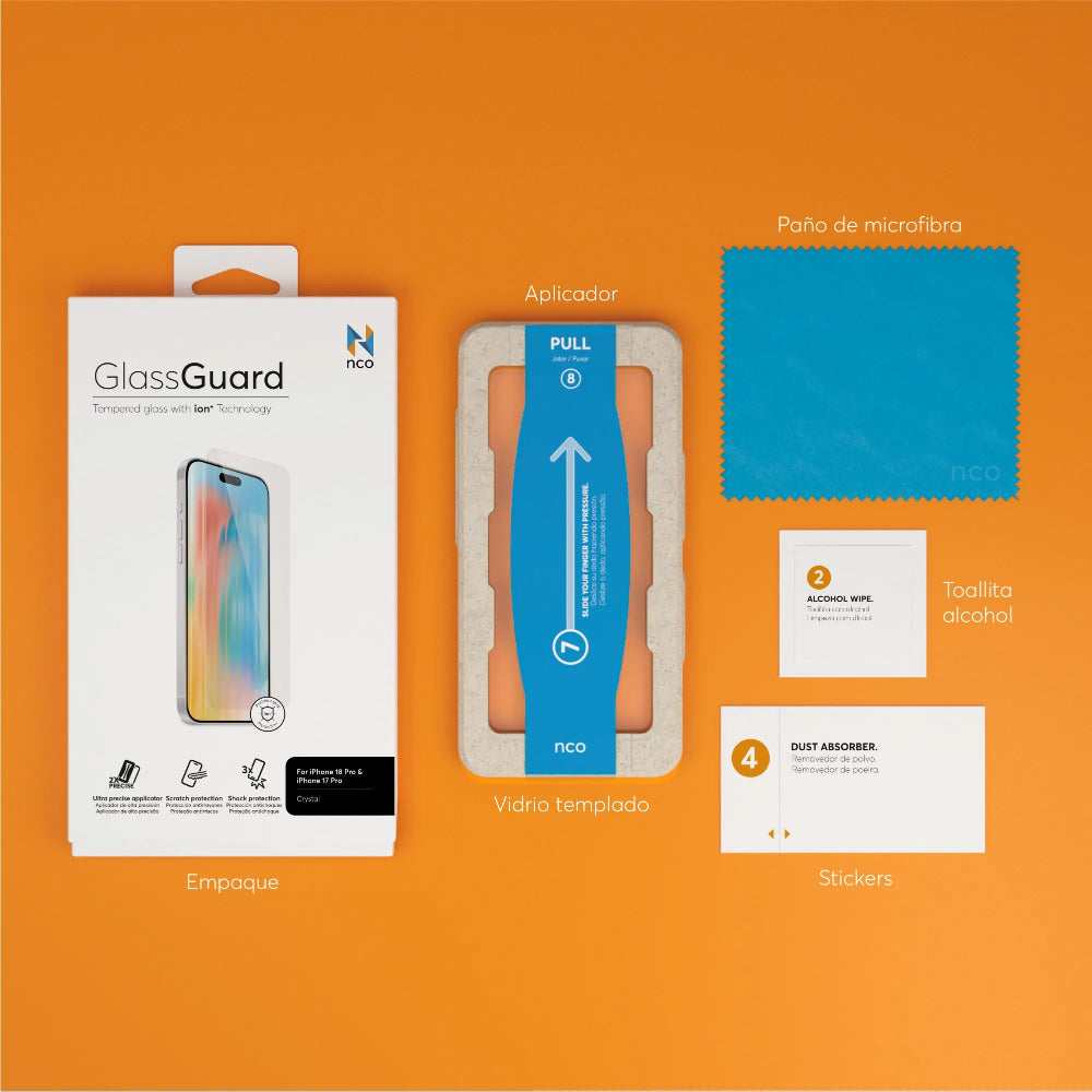 Protector_Pantalla_NCO_GlassGuard_ion+_iPhone_18_Pro_Transparente_Imagen_posicion_8_iShop_Colombia