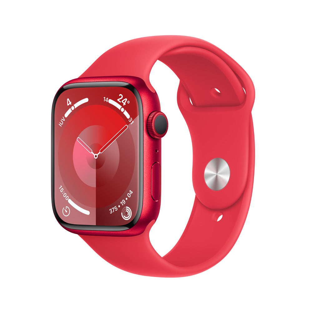 Watch_S9_GPS_45mm_PRODUCTRED_Aluminum_PRODUCTRED_Sport_Band_PDP_Image_Position-1__COES