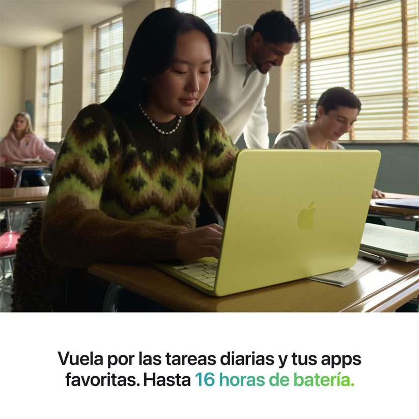 MacBook Neo de 13 pulgadas: Chip A18 Pro de Apple con CPU de 6 núcleos y GPU de 5 núcleos, Magic Keyboard con Touch ID, 512 GB SSD - Amarillo cítrico — vista 4 | iShop Colombia