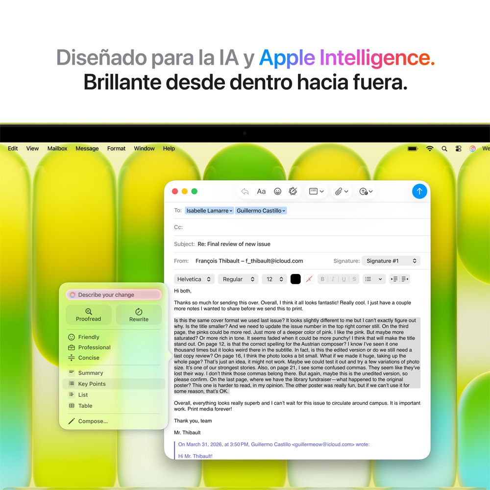 MacBook Neo de 13 pulgadas: Chip A18 Pro de Apple con CPU de 6 núcleos y GPU de 5 núcleos, Magic Keyboard con Touch ID, 512 GB SSD - Amarillo cítrico — vista 7 | iShop Colombia