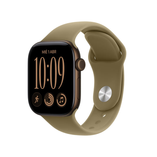 Apple_Watch_Series_12_GPS_caja_de_aluminio_color_bronce_oscuro_de_42_mm_correa_deportiva_color_oliva_M_L_Imagen_posicion_1_iShop_Colombia