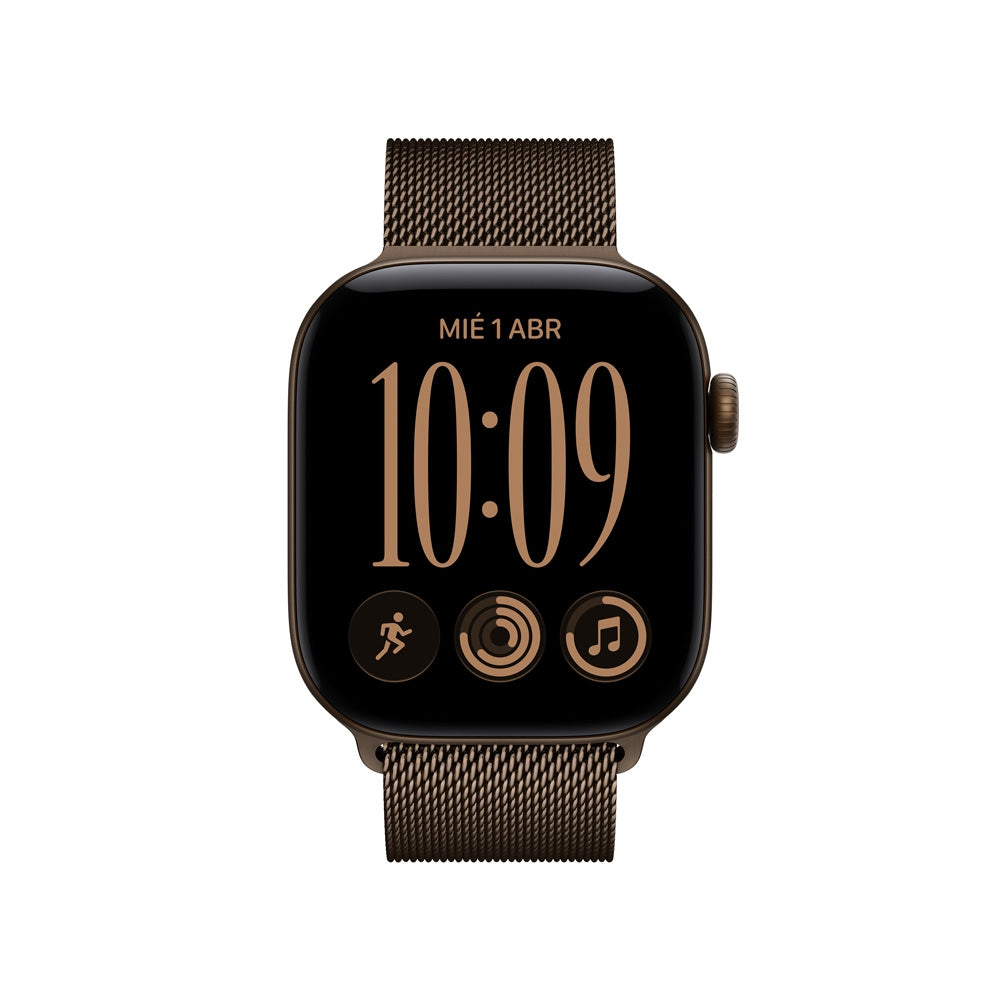 Apple_Watch_Series_12_GPS_Cellular_caja_de_aluminio_color_bronce_oscuro_de_42_mm_correa_estilo_milanes_color_bronce_oscuro_Imagen_posicion_2_iShop_Colombia