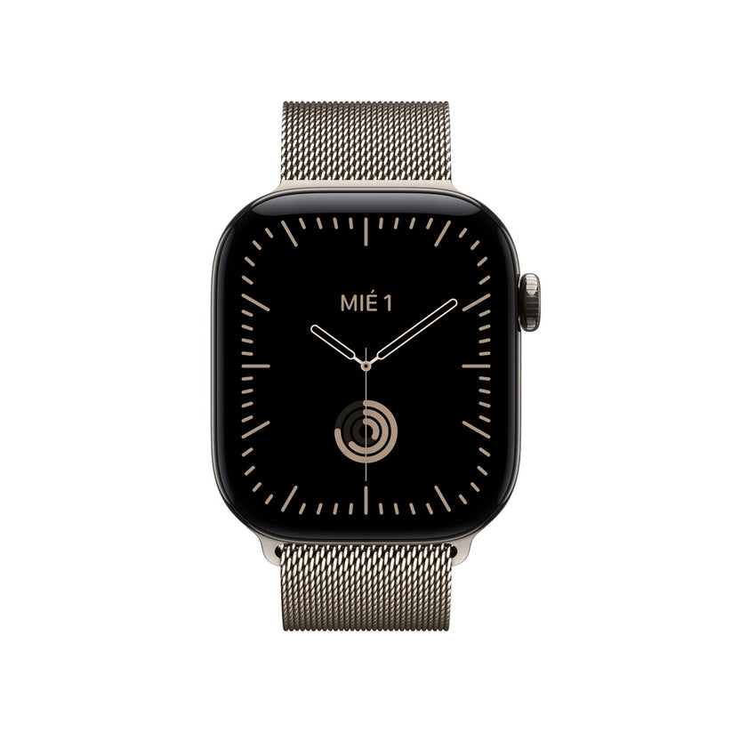 Apple_Watch_Series_12_GPS_Cellular_caja_de_titanio_natural_de_42_mm_correa_estilo_milanes_color_natural_Imagen_posicion_2_iShop_Colombia