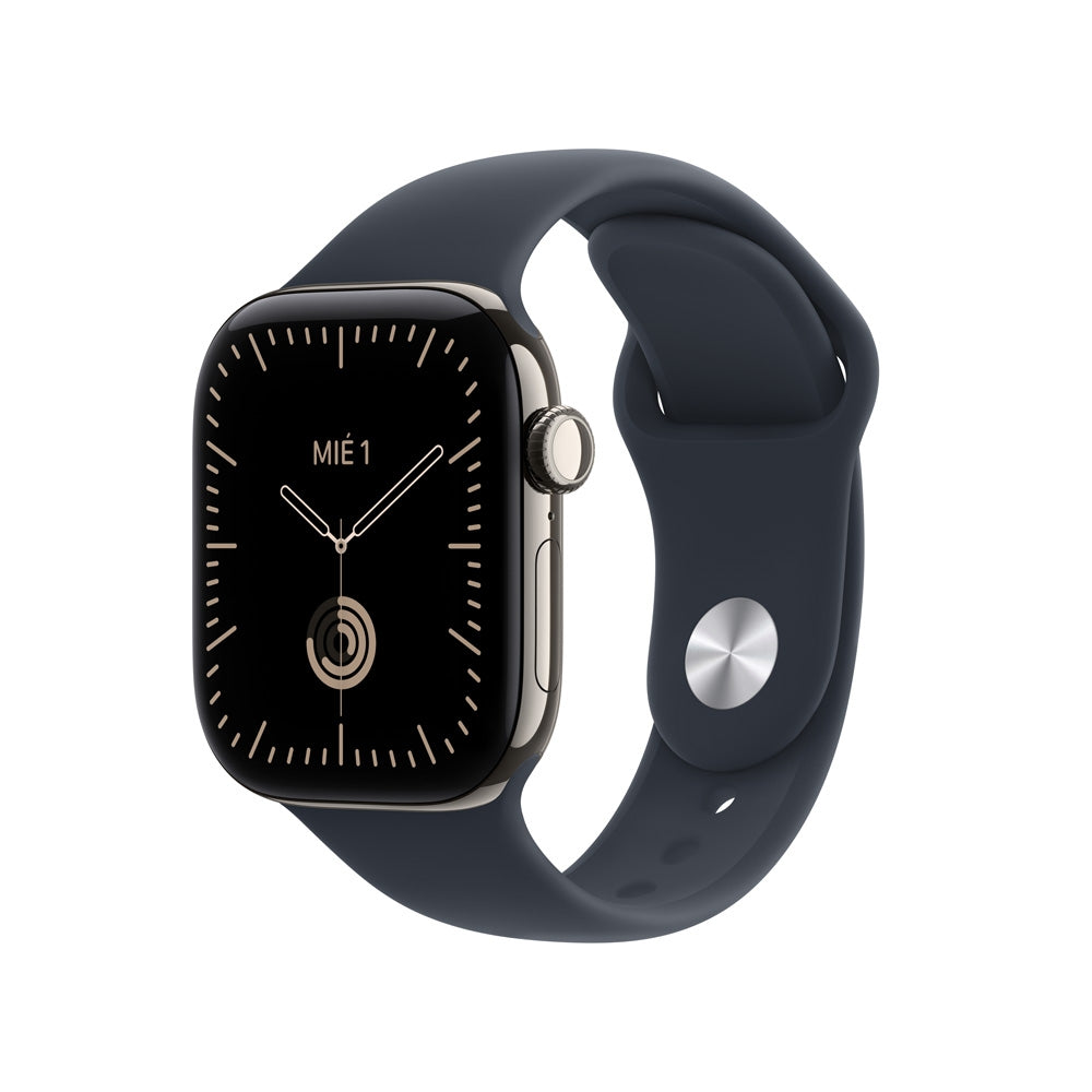 Apple_Watch_Series_12_GPS_Cellular_caja_de_titanio_natural_de_42_mm_correa_deportiva_azul_marino_M_L_Imagen_posicion_1_iShop_Colombia