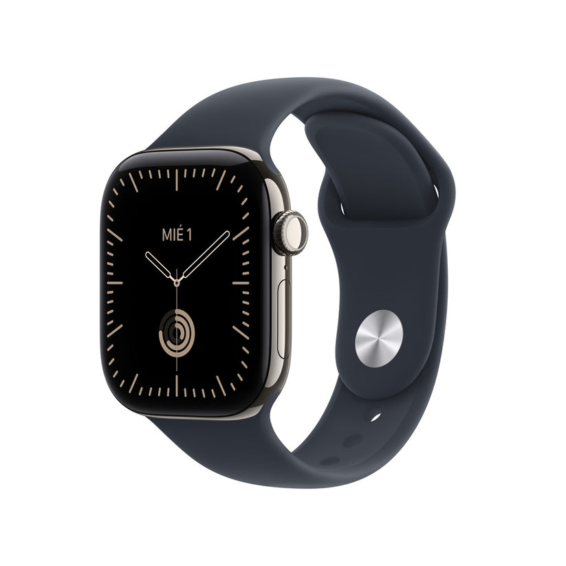 Apple_Watch_Series_12_GPS_Cellular_caja_de_titanio_natural_de_42_mm_correa_deportiva_azul_marino_M_L_Imagen_posicion_1_iShop_Colombia