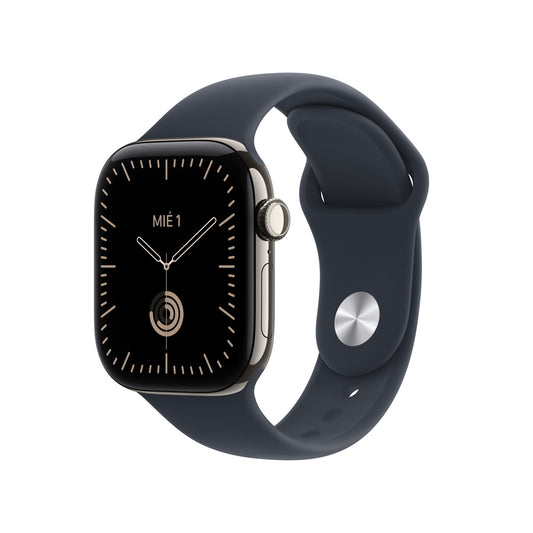 Apple_Watch_Series_12_GPS_Cellular_caja_de_titanio_natural_de_42_mm_correa_deportiva_azul_marino_M_L_Imagen_posicion_1_iShop_Colombia