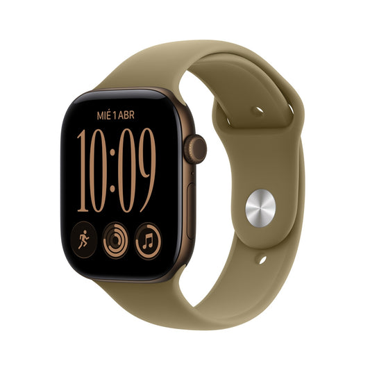 Apple_Watch_Series_12_GPS_caja_de_aluminio_color_bronce_oscuro_de_46_mm_correa_deportiva_color_oliva_M_L_Imagen_posicion_1_iShop_Colombia