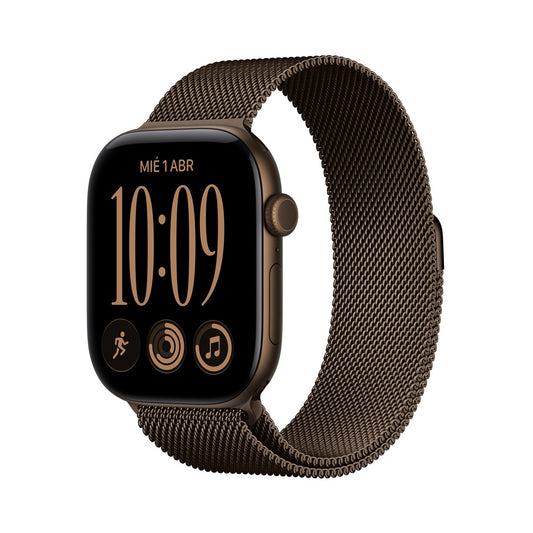 Apple_Watch_Series_12_GPS_Cellular_caja_de_aluminio_color_bronce_oscuro_de_46_mm_correa_estilo_milanes_color_bronce_oscuro_M_L_Imagen_posicion_1_iShop_Colombia
