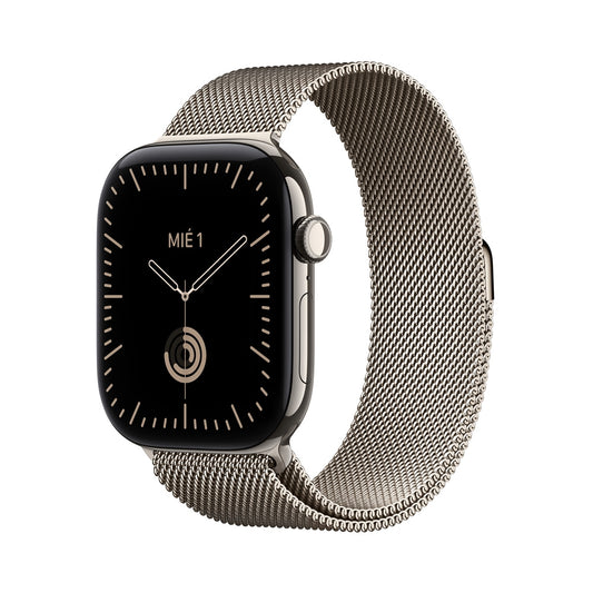 Apple_Watch_Series_12_GPS_Cellular_caja_de_titanio_natural_de_46_mm_correa_estilo_milanes_color_natural_M_L_Imagen_posicion_1_iShop_Colombia