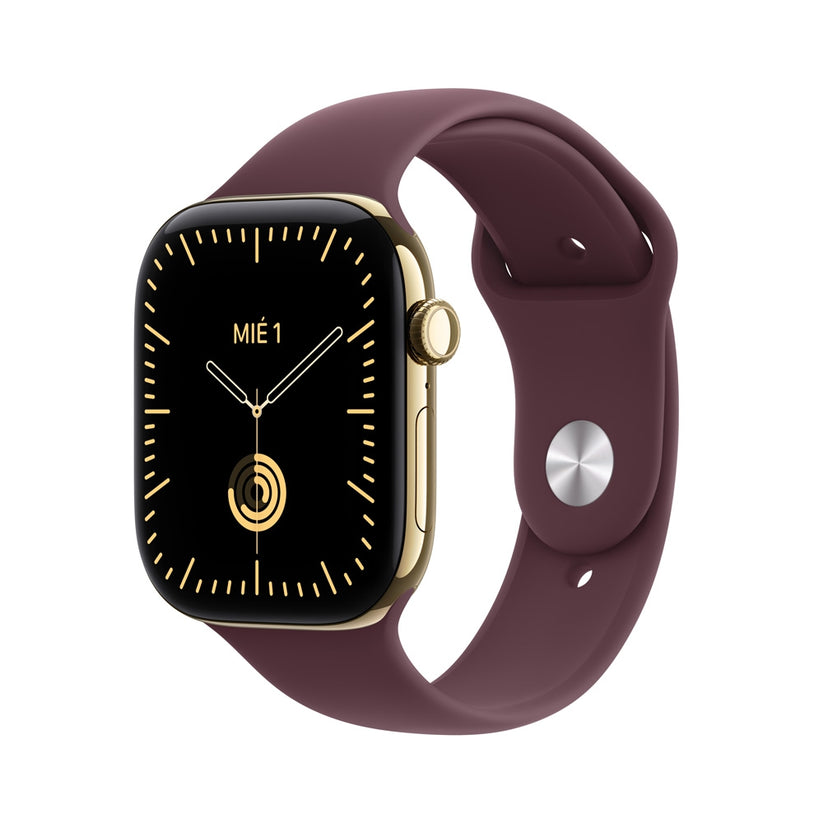 Apple_Watch_Series_12_GPS_Cellular_caja_de_titanio_color_oro_radiante_de_46_mm_correa_deportiva_color_borgona_S_M_Imagen_posicion_1_iShop_Colombia