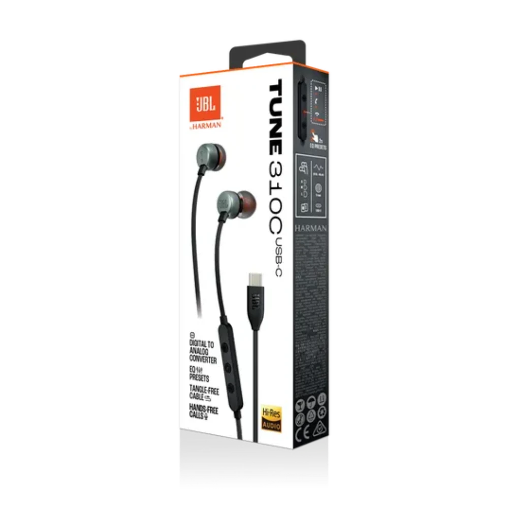 Audífonos JBL Tune 310C Cableado USB-C - Negro