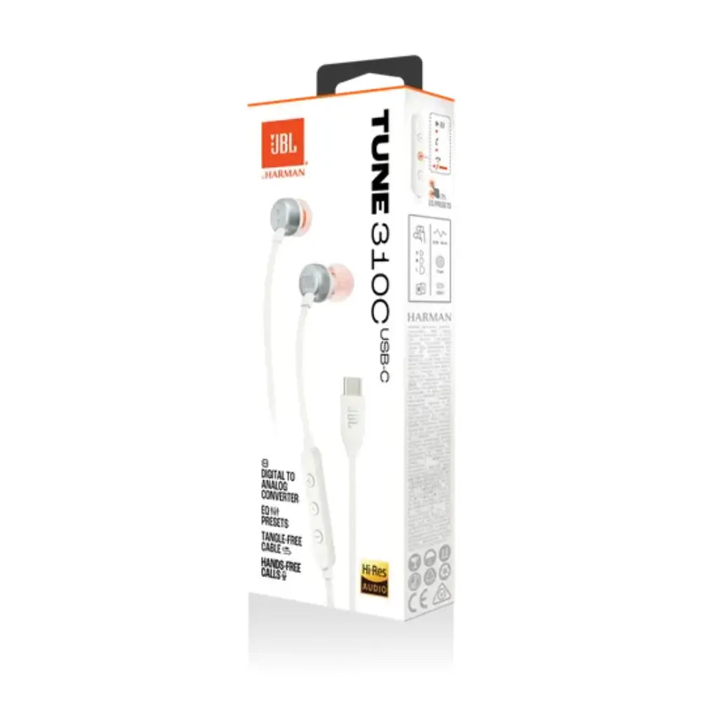 Audífonos JBL Tune 310C Cableado USB-C - Blanco