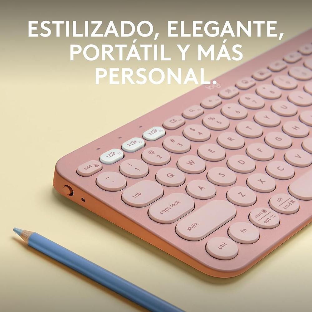 Teclado Bluetooth Multidispositivo Logitech Pebble Keys 2 K380s - Rosa