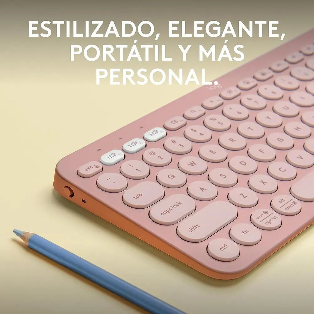 Teclado Bluetooth Multidispositivo Logitech Pebble Keys 2 K380s - Rosa