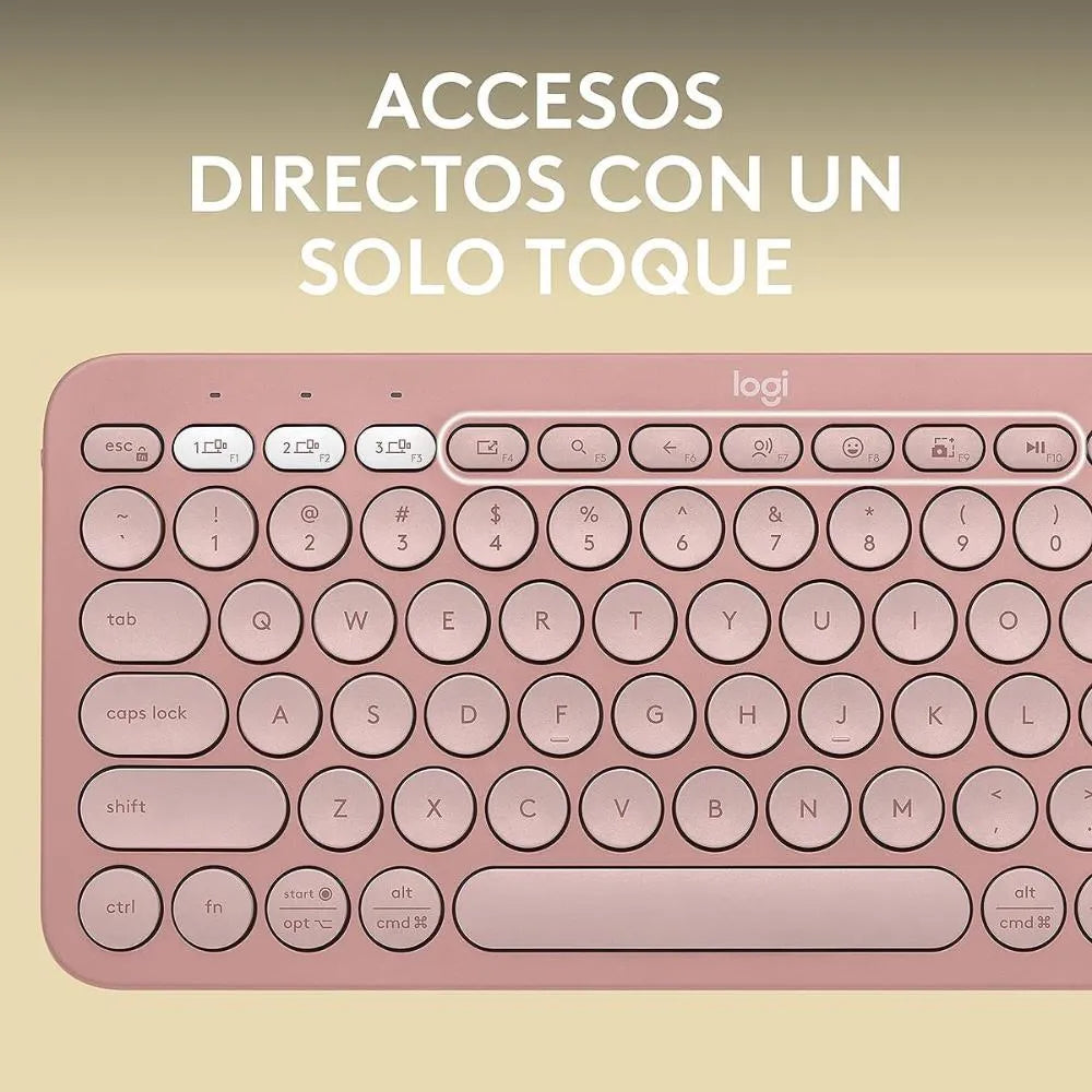 Teclado Bluetooth Multidispositivo Logitech Pebble Keys 2 K380s - Rosa