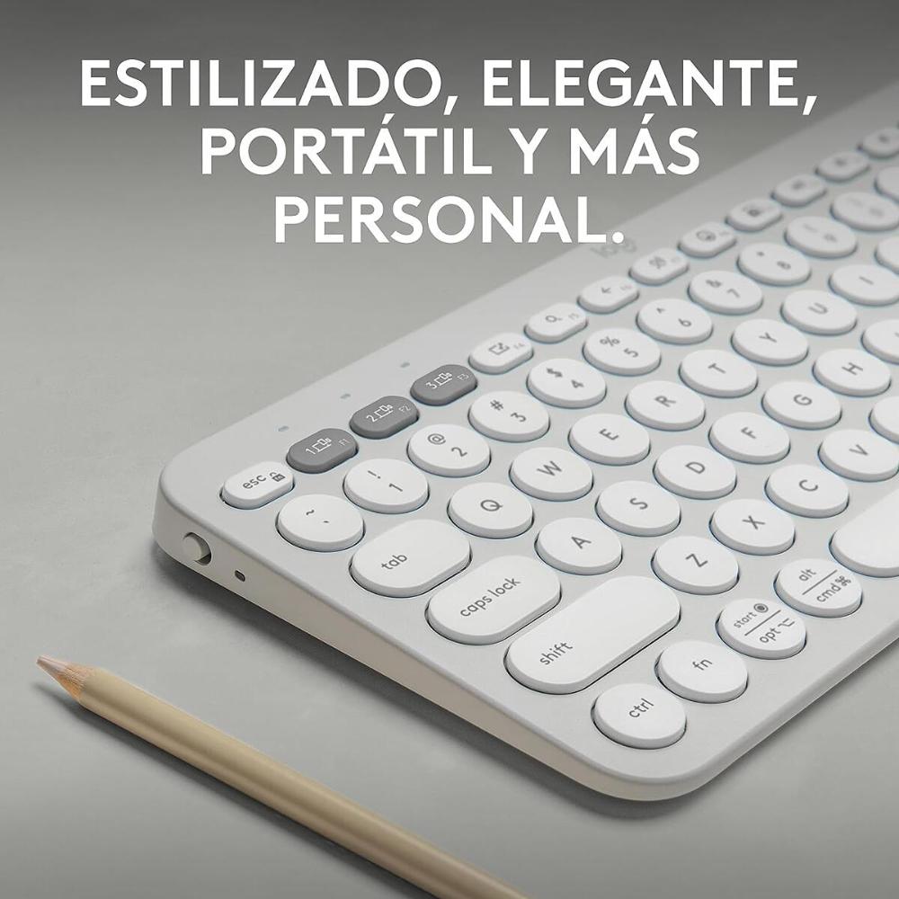 Teclado Bluetooth Multidispositivo Logitech Pebble Keys 2 K380s - Blanco