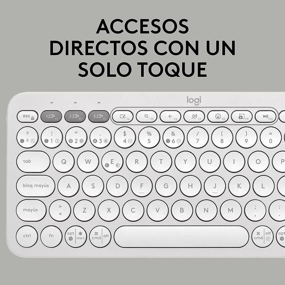 Teclado Bluetooth Multidispositivo Logitech Pebble Keys 2 K380s - Blanco