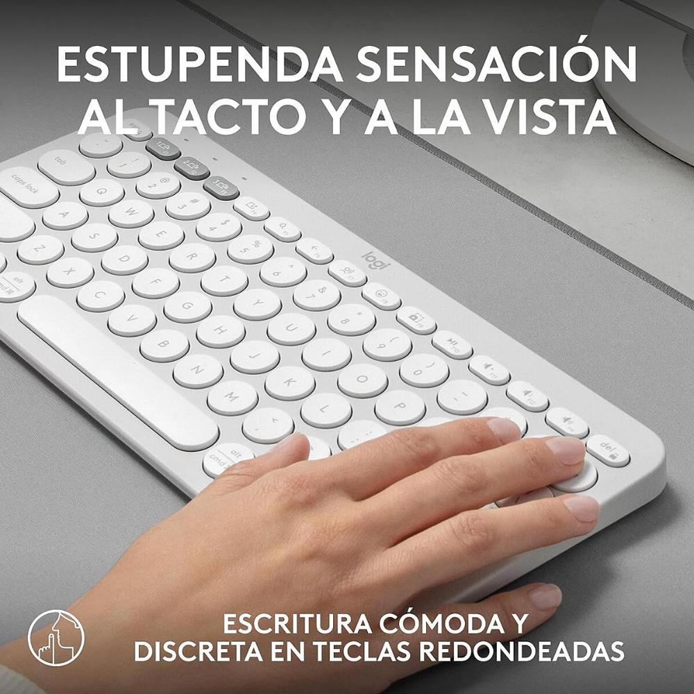 Teclado Bluetooth Multidispositivo Logitech Pebble Keys 2 K380s - Blanco