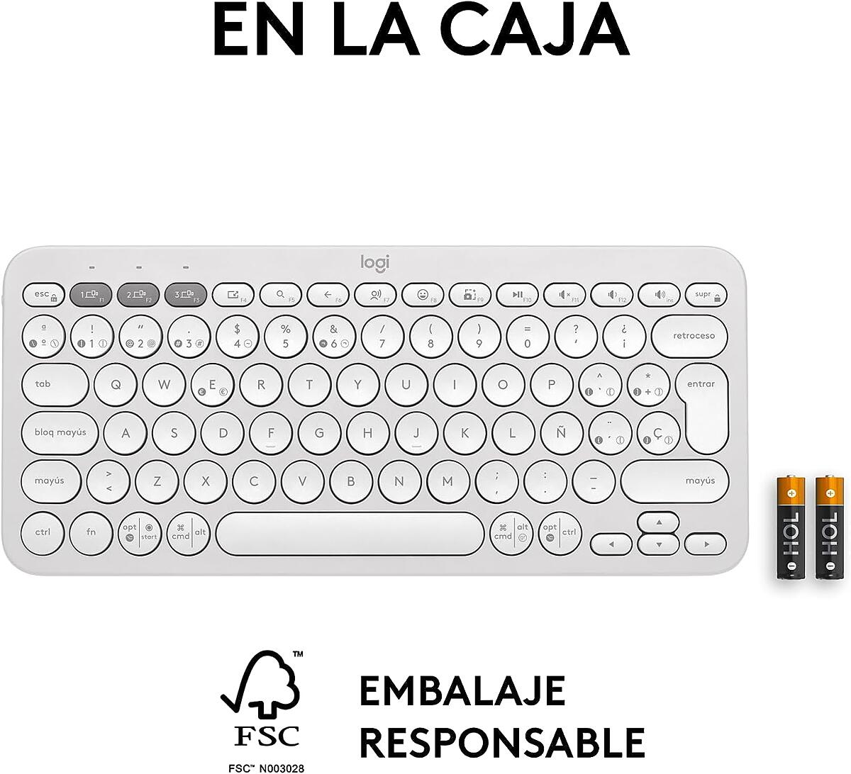 Teclado Bluetooth Multidispositivo Logitech Pebble Keys 2 K380s - Blanco