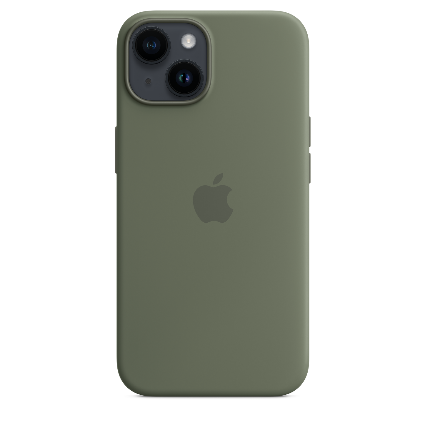 Funda de silicona con MagSafe para el iPhone 14 - Verde oliva