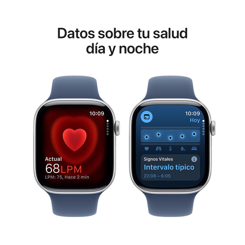 Apple_Watch_Series 10_GPS_Caja_de_aluminio_color_plata_de_46 mm_Correa_deportiva_azul_denim_M/L_Imagen_posicion_5_iShop_Colombia