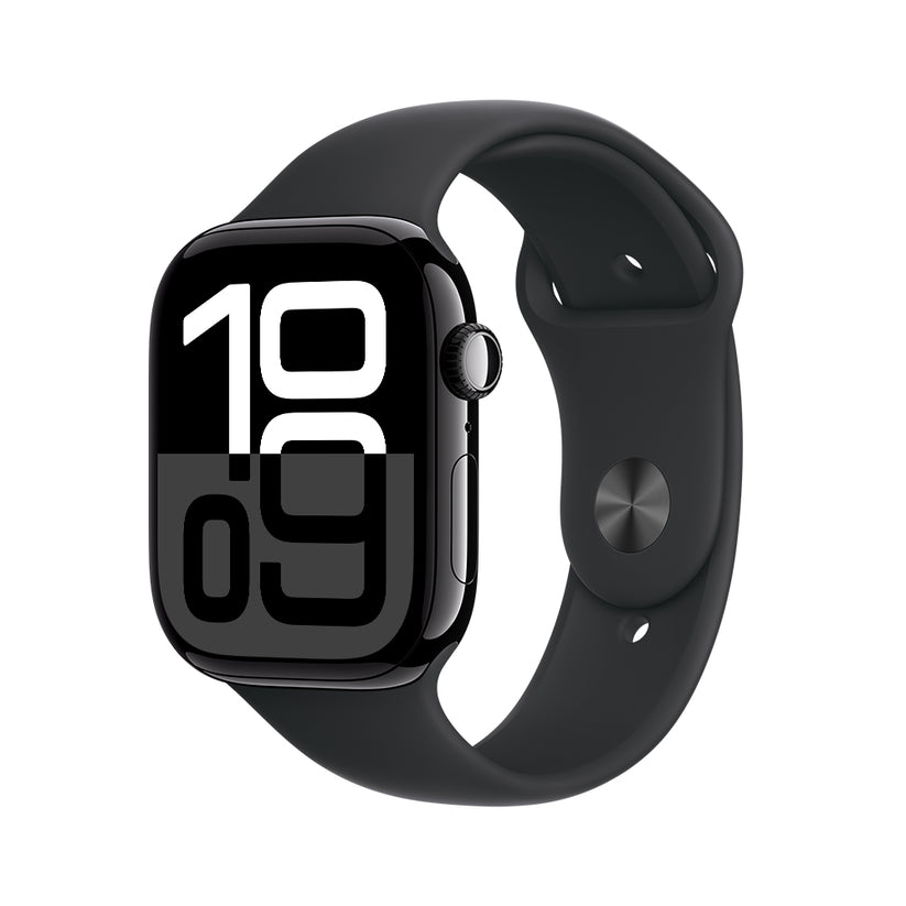 Apple_Watch_Series_10_GPS_Caja_de_aluminio_negro_azabache_de_46 mm_Correa_deportiva_negra_M/L_Imagen_posicion_1_iShop_Colombia