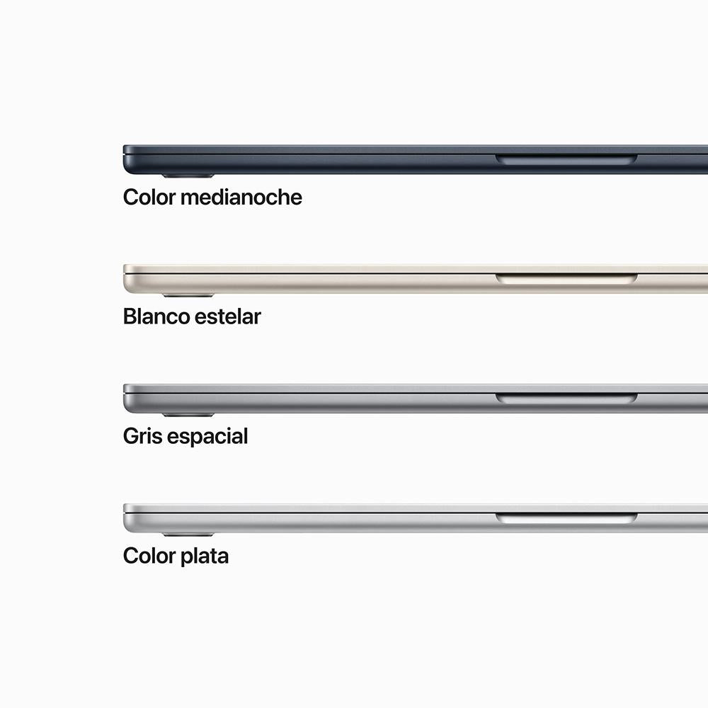 MacBook Air de 15 pulgadas: Chip M2 de Apple con CPU de ocho núcleos y GPU de diez núcleos, 256 GB SSD - Plata