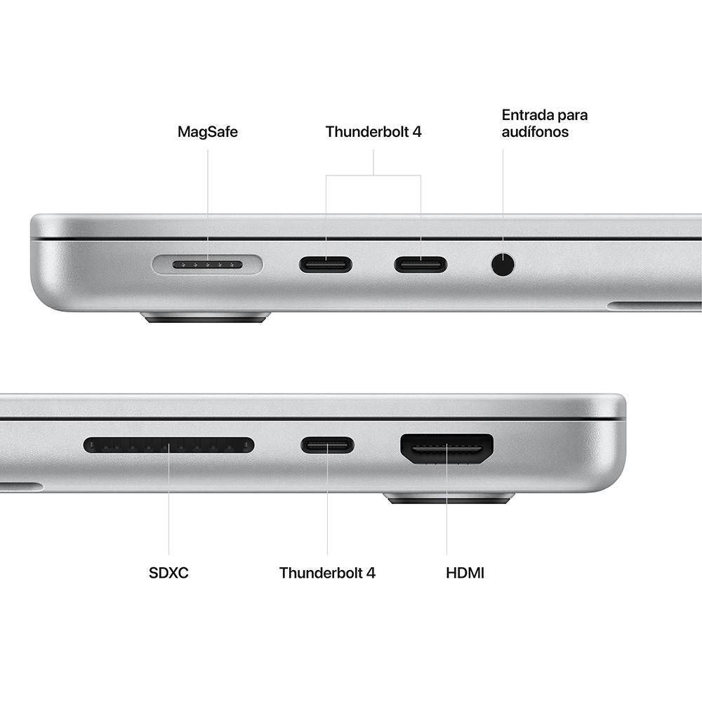 MacBook Pro de 14 pulgadas: Chip M2 Max de Apple con CPU de 12 núcleos y GPU de 30 núcleos, 1 TB SSD - Plata