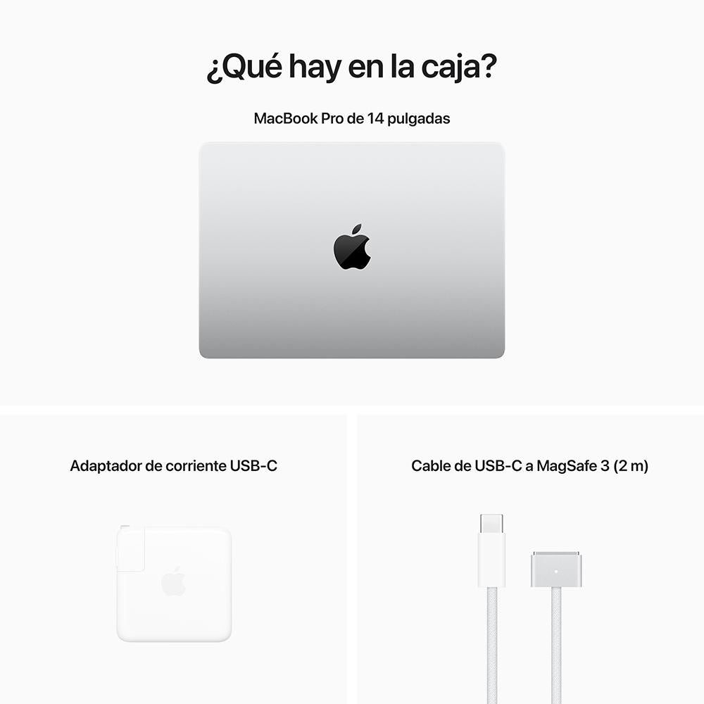 MacBook Pro de 14 pulgadas: Chip M2 Max de Apple con CPU de 12 núcleos y GPU de 30 núcleos, 1 TB SSD - Plata