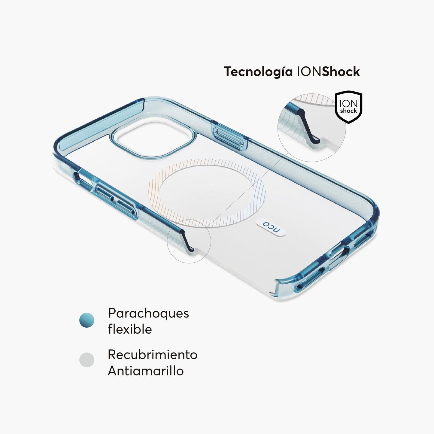 Case NCO SafeCase Force para iPhone 15 Pro Max con MagSafe - Transparente