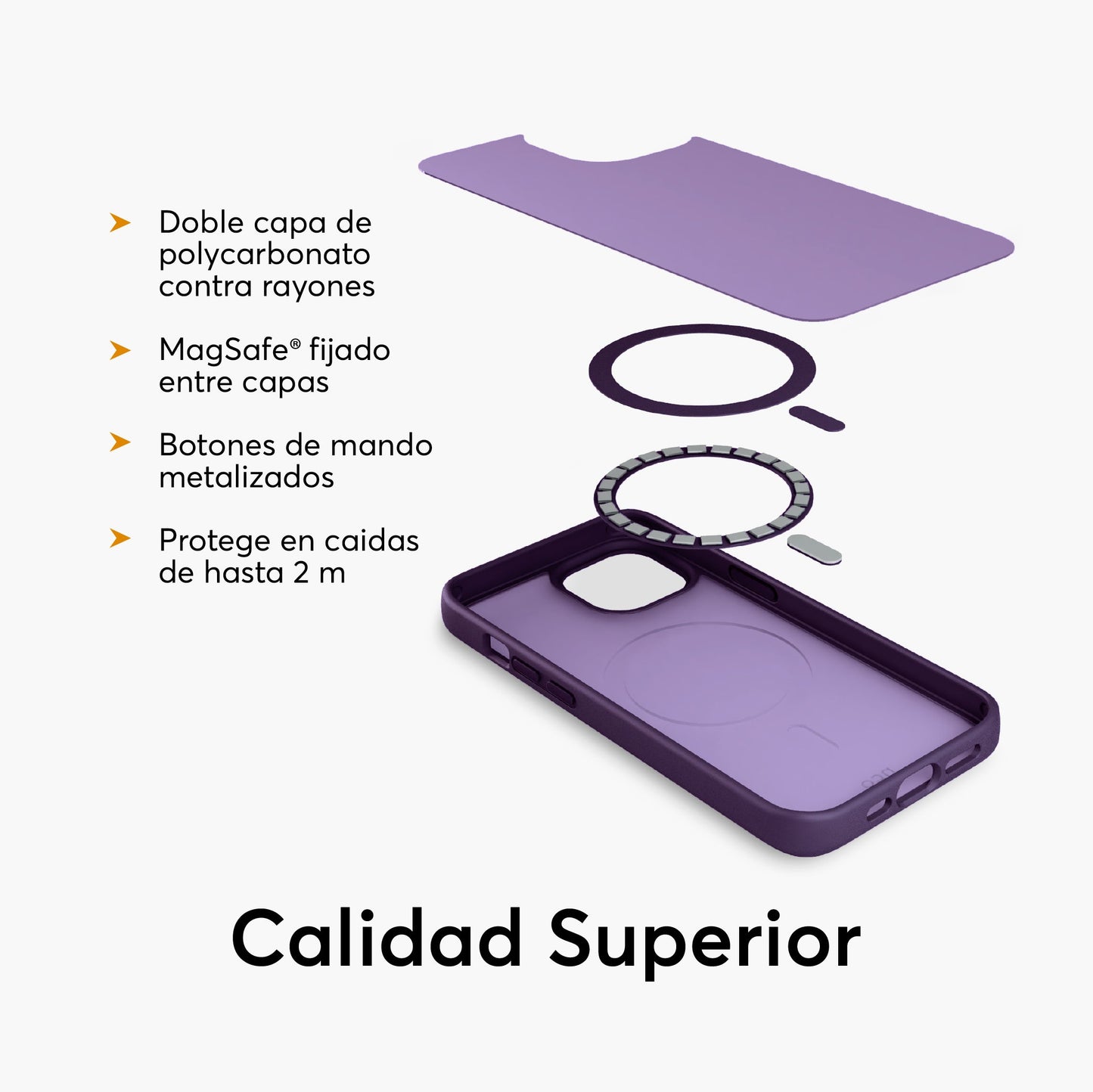 Case NCO SafeCase Lite para iPhone 15 Plus con MagSafe - Morado