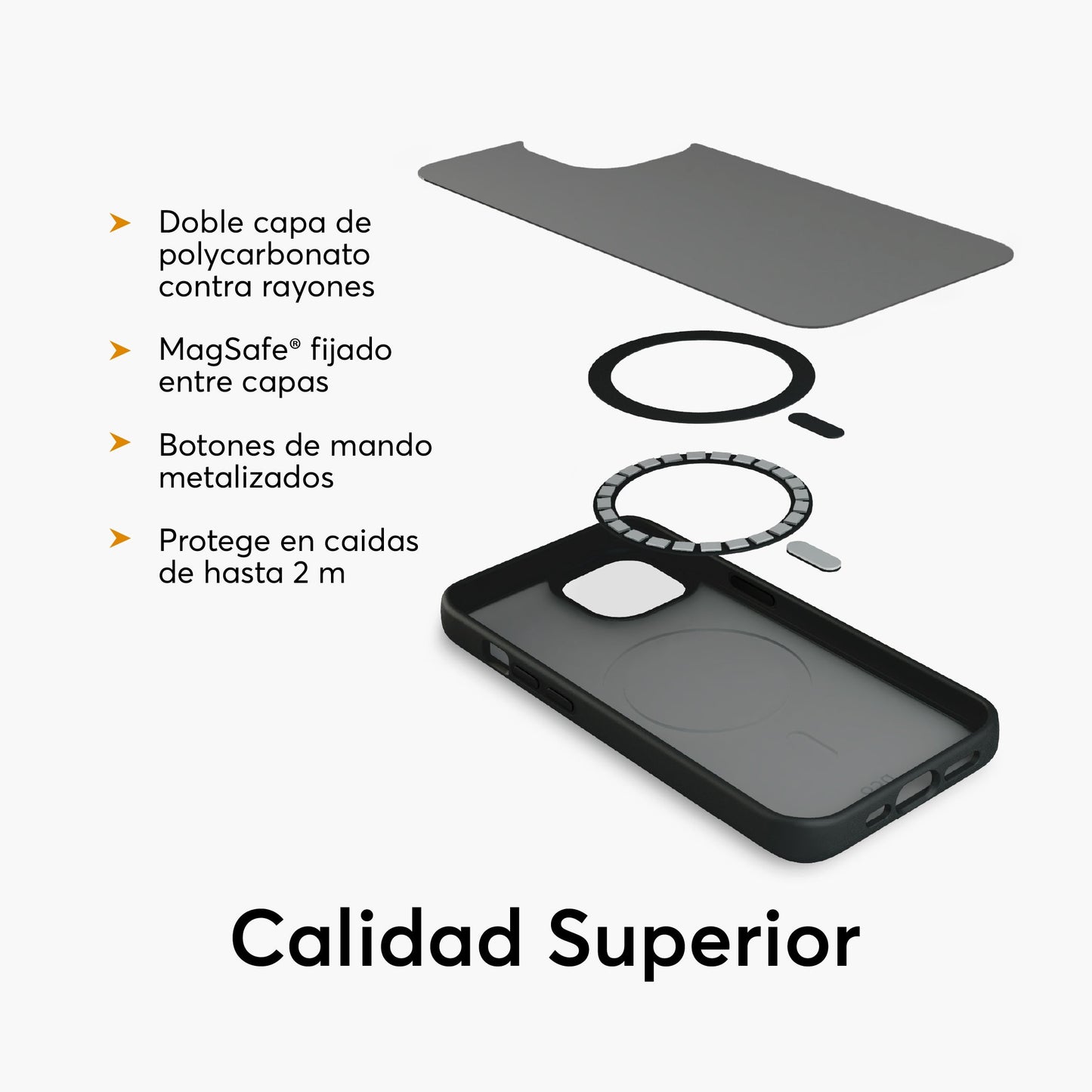 Case NCO SafeCase Lite para iPhone 15 con MagSafe - Negro