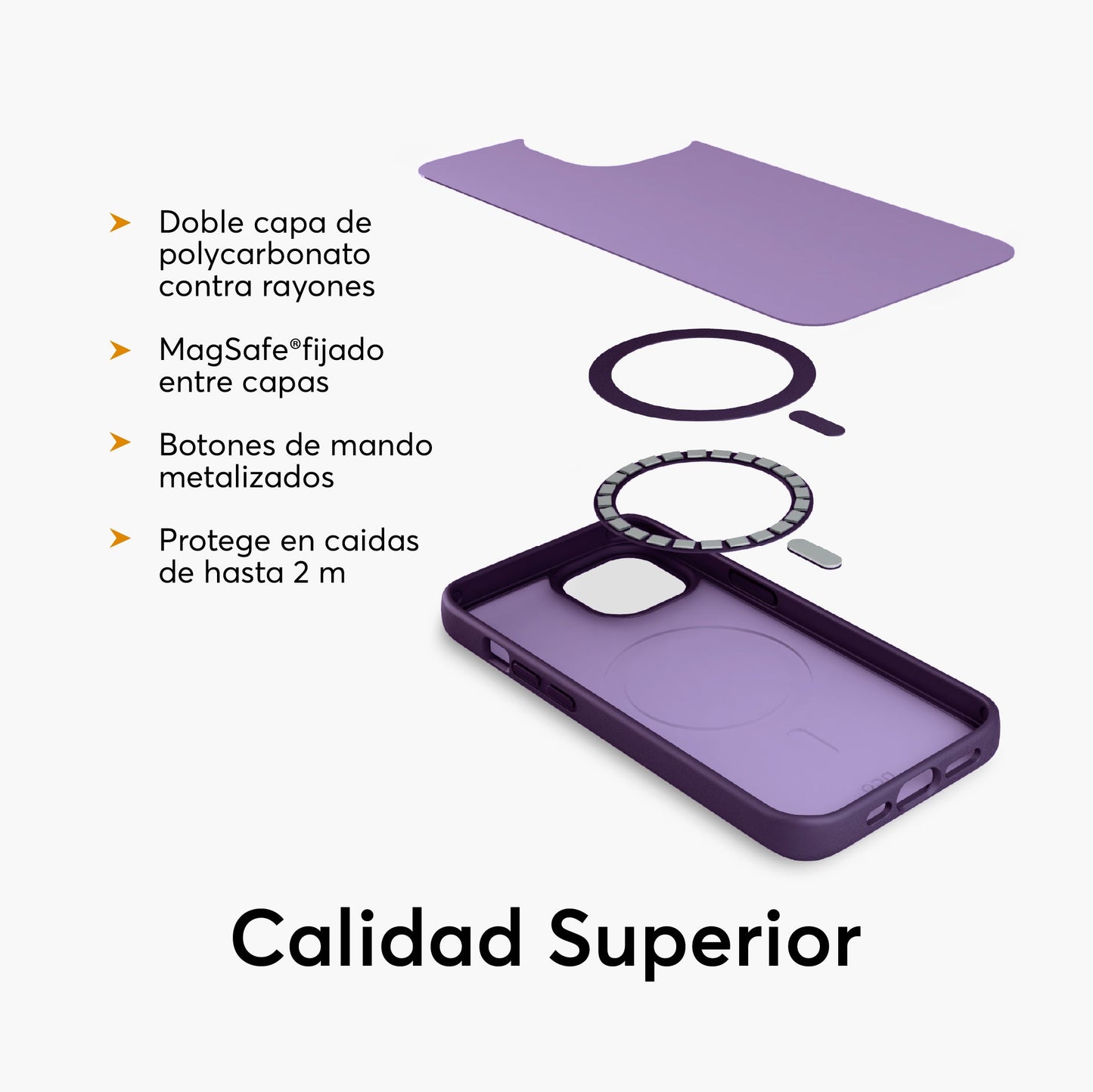 Case NCO SafeCase Lite para iPhone 15 con MagSafe - Morado