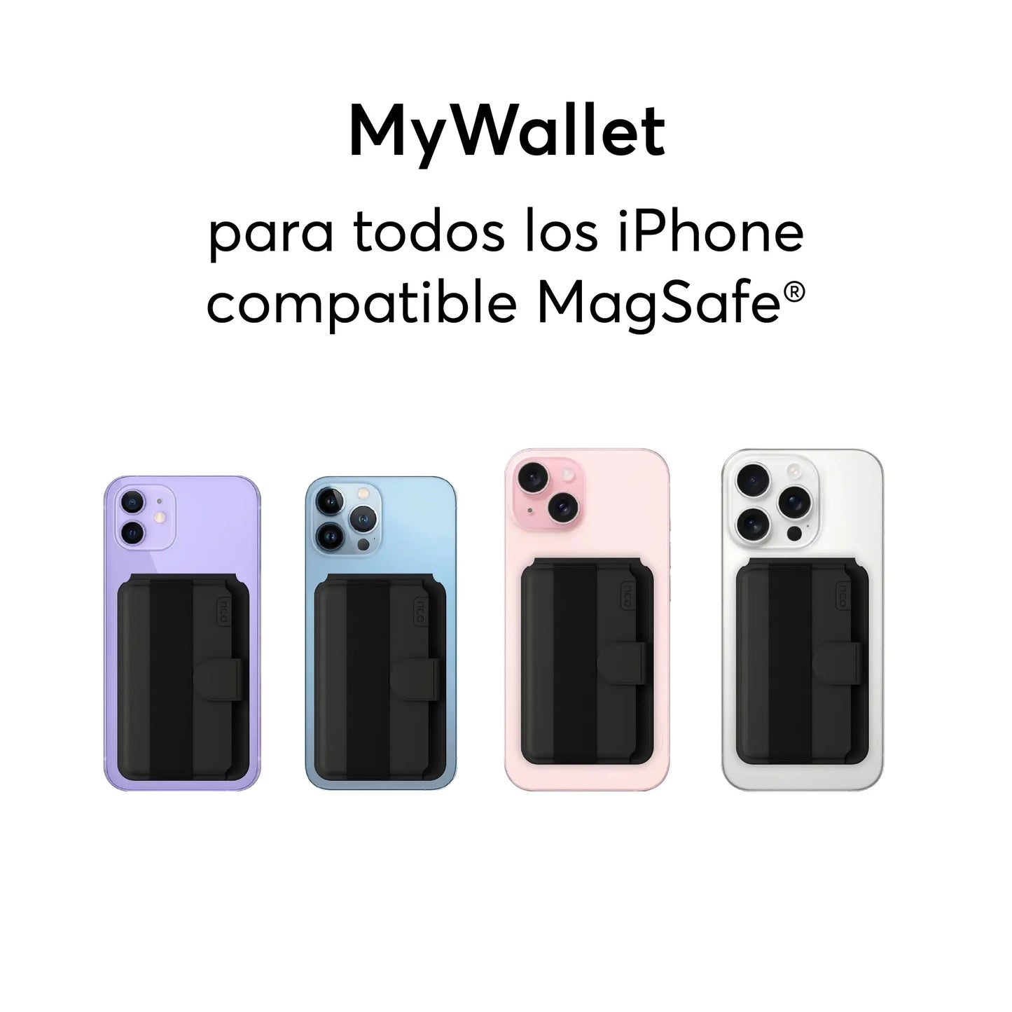 Tarjetero MagSafe NCO compatible con FindMy - Negro