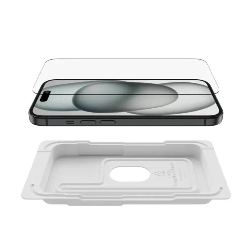 Protector de Pantalla Belkin OVR Tempered Antimicrobial para iPhone 15/14 Pro - Transparent