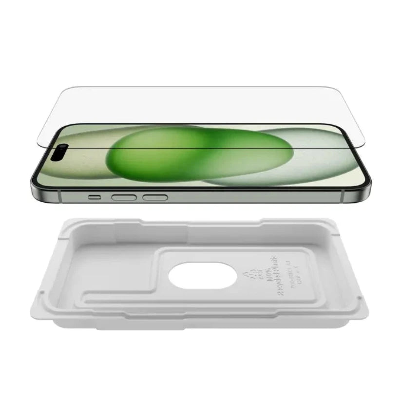 Protector de Pantalla Belkin OVR Tempered Antimicrobial para iPhone 15 Plus/14 Pro Max - Transparente